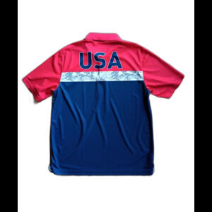 Walter Hagen USA Camo Colorblock Polo Shirt Large Patriotic